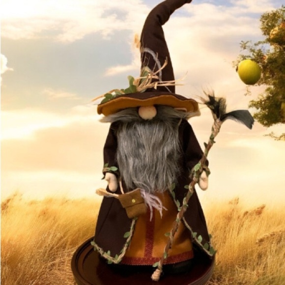 Enchanted Woodland Wizard Gnome with Staff and Satchel - Brown/British Tan NWT - Picture 1 of 14